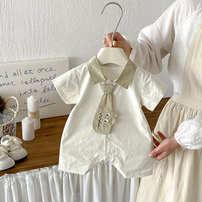 【BABY】夏新作シンプルコットン半袖カバーオールSK104821