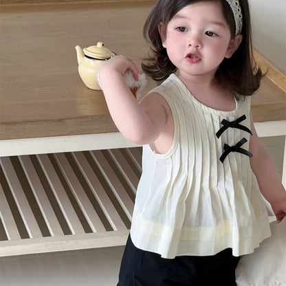 【BABY】夏新作 ダブル蝶結びブラウス、フリルショートパンツSK092219