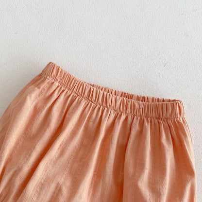 【BABY】夏新作 蝶ネクタイキャミソールトップス＆ショートパンツ＆ヘッドスカーフの3点SK071903