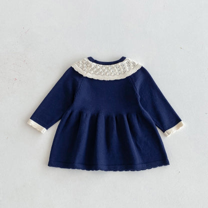 【BABY&KID】小花刺繍ニットワンピースSK092701