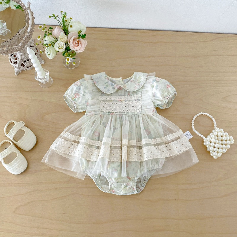 【BABY】夏新作小花柄チュールロンパースSK105503