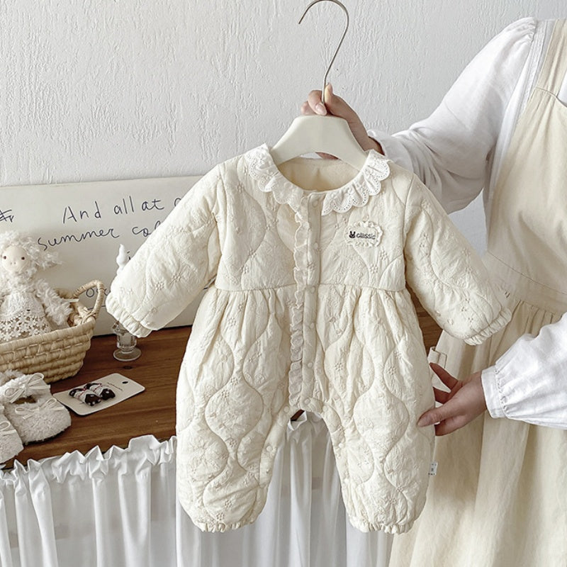 【BABY】冬新作刺繍裏起毛カバーオールSK108302