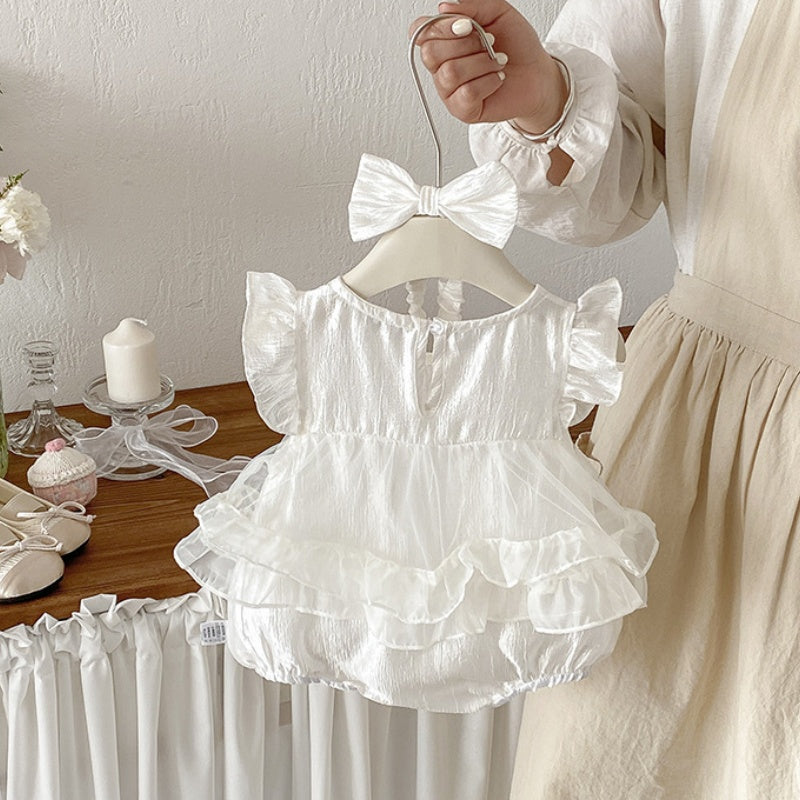 【BABY】夏新作スウィートチュールロンパースワンピースSK104819