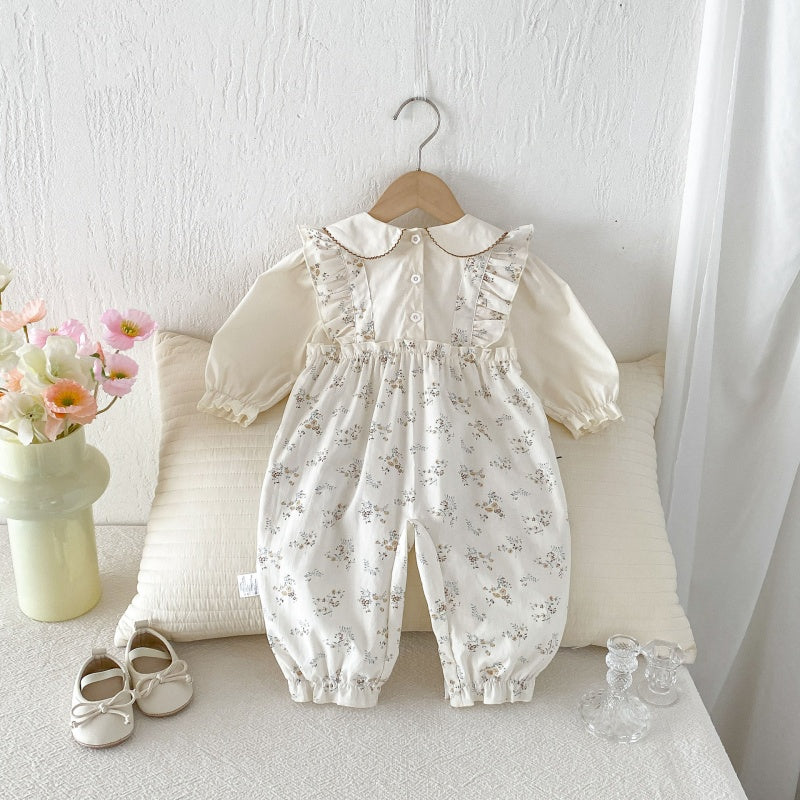 【BABY】小花柄フェイクレイヤードカバーオールSK107909