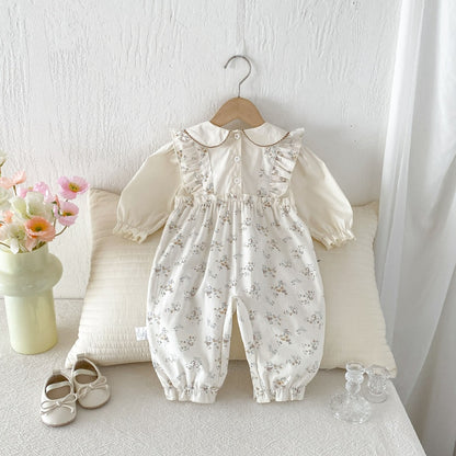 【BABY】小花柄フェイクレイヤードカバーオールSK107909