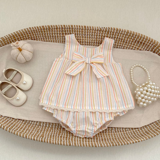 【BABY&KID】夏新作 カラフルストライプセットアップSK104925