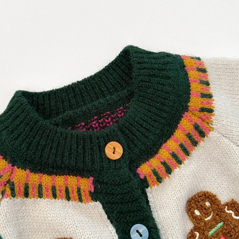 【BABY&KID】冬新作クリスマスツリー柄ニットカーディガンSK103223