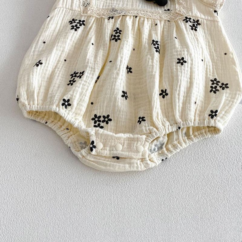 【BABY】夏新作韓国風ノースリーブ刺繍ロンパースSK105007