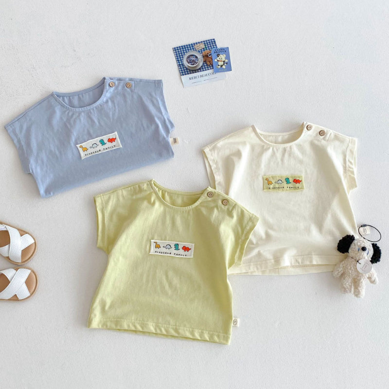 【BABY&KID】夏新作 恐竜刺繡カジュアルシャツSK072003