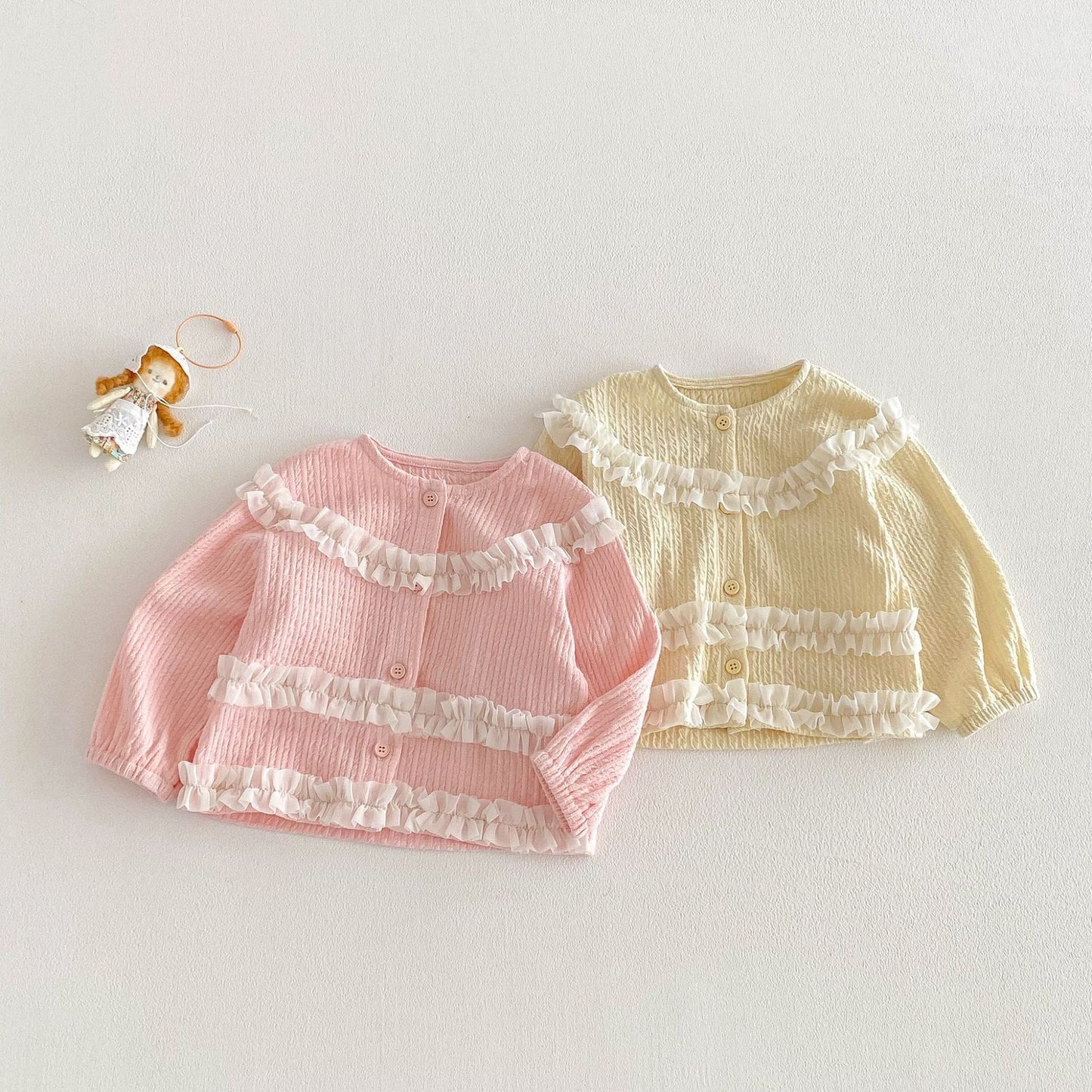 【BABY&KID】韓国風フリルデザイン長袖トップスSK103513