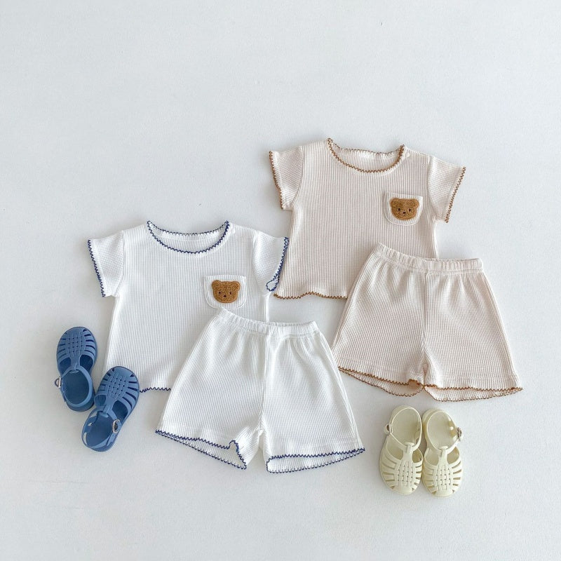 【BABY】夏新作 くま刺繍セットアップSK080305