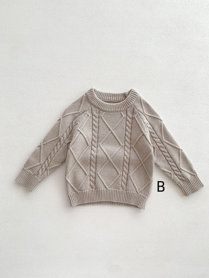 【BABY&KID】ケーブル編みニットサロペット、セーターSK022406