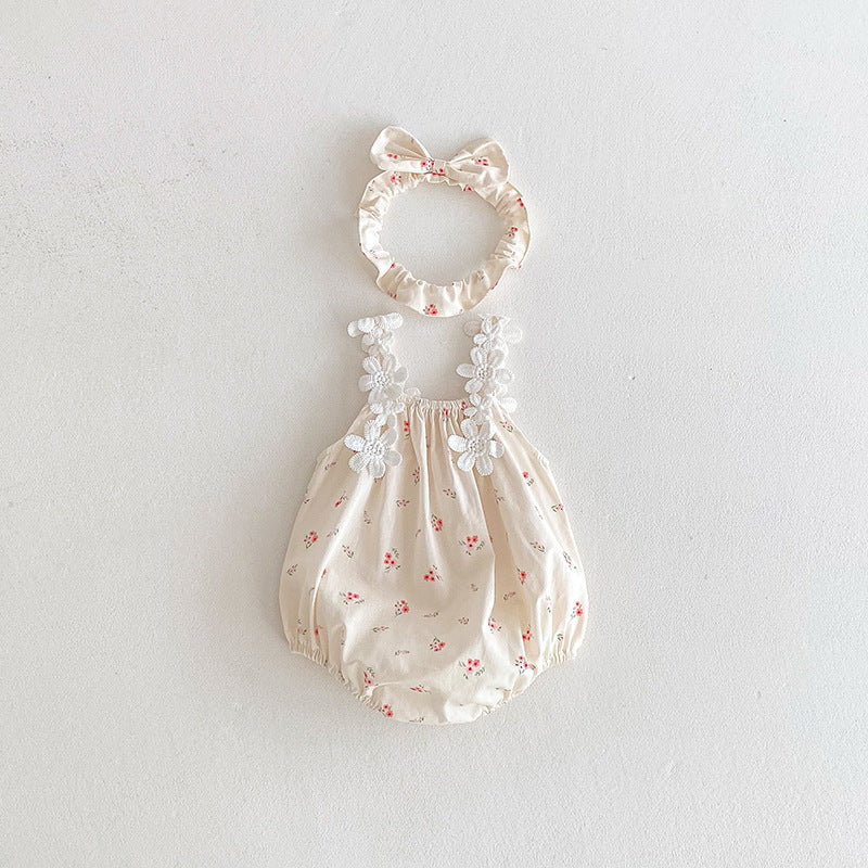 【姉妹服】夏新作 フラワーレースキャミロンパース、ワンピースSK081630