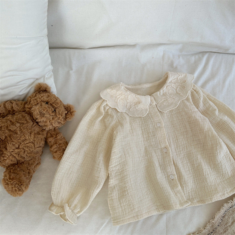 【BABY&KID】蝶結び刺繍カラーシャツSK101441