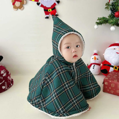 【BABY】クリスマスチェックポンチョSK102829