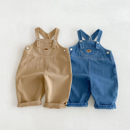 【BABY&KID】無地サロペット、ワッペンチェックシャツSK106613