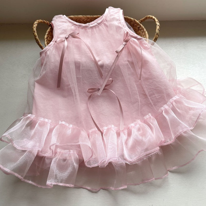 【BABY】夏新作蝶結びチュールワンピースSK105712