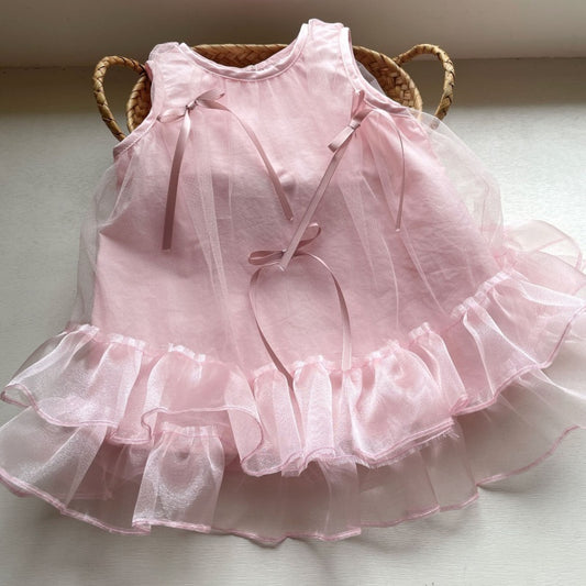 【BABY】夏新作蝶結びチュールワンピースSK105712