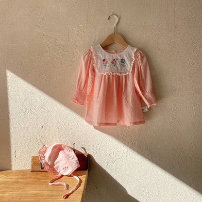 【BABY】花刺繍ワンピース&帽子SK101538