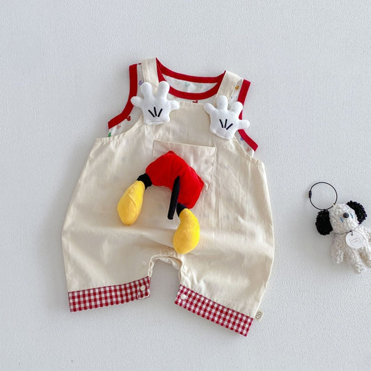 【BABY&KID】夏新作立体カートゥーンサロペットショートパンツ、総柄タンクトップSK105615