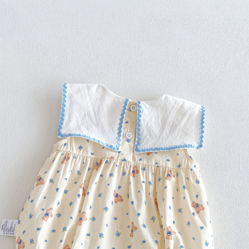 【BABY】夏新作くま小花柄ロンパースSK106415