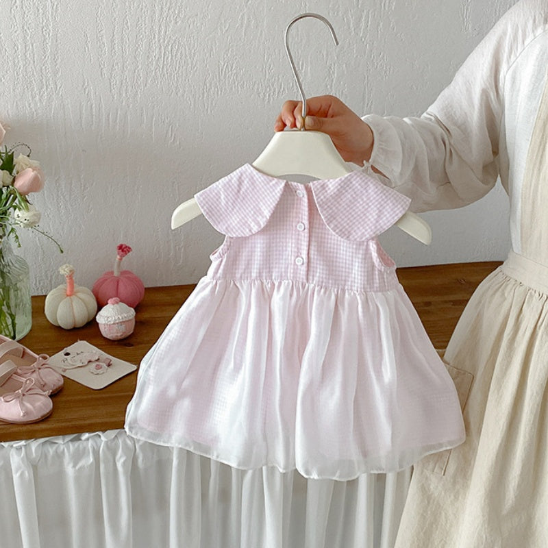 【BABY】夏新作スウィートチェックチュールワンピースSK104814