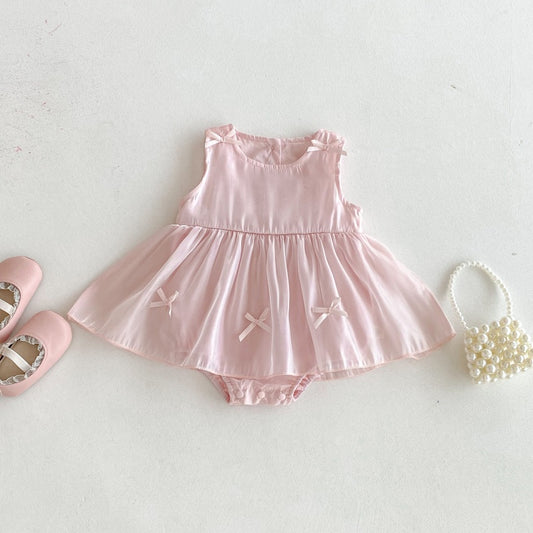 【BABY】夏新作チュール蝶結びロンパースSK105003