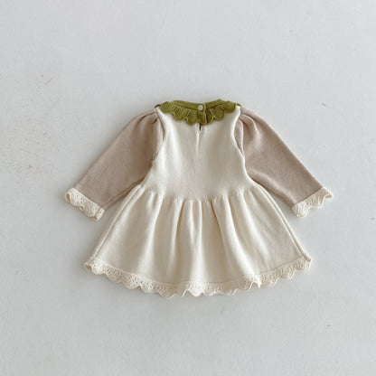 【BABY&KID】コントラストカラーニットワンピースSK092711