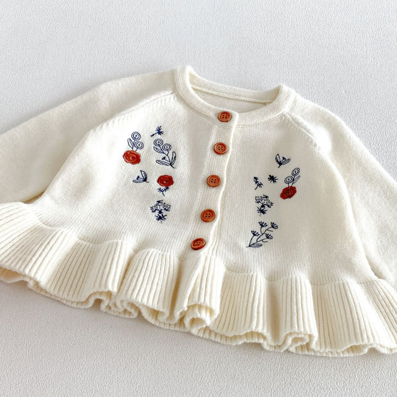【BABY&KID】刺繍ニットカーディガン、ストレートパンツSK107209