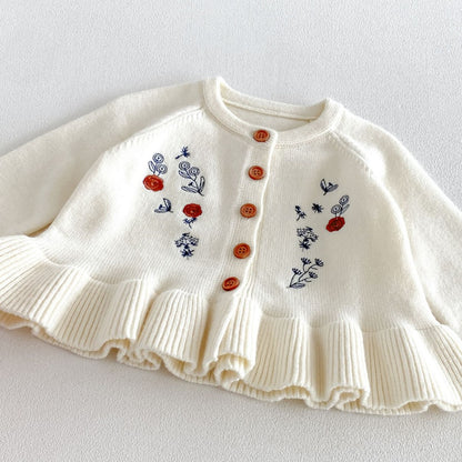 【BABY&KID】刺繍ニットカーディガン、ストレートパンツSK107209