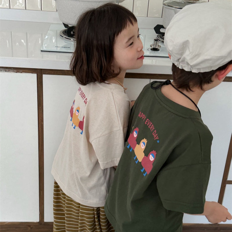 【BABY&KID】夏新作 バックカートゥーンプリントTシャツSK080512