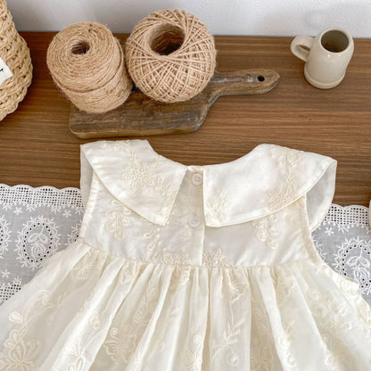 【BABY&KID】夏新作 フラワー刺繡チェリーワンピースSK072519