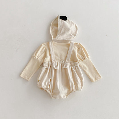 【BABY】くまロンパース、パフスリーブトップスSK092534