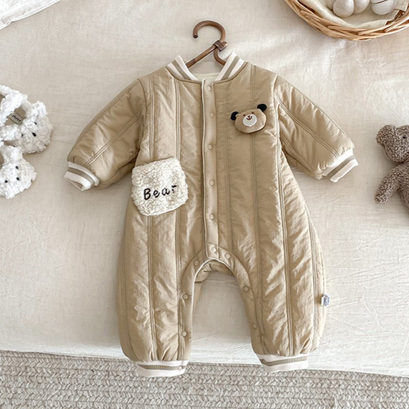 【BABY】冬新作くまさん裏起毛カバーオールSK102716