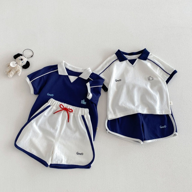 【BABY&KID】夏新作配色ロゴTシャツ、ショートパンツSK104624