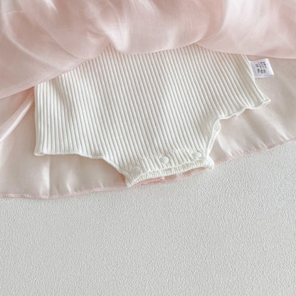 【BABY】リボンチュールロンパースワンピSK103615