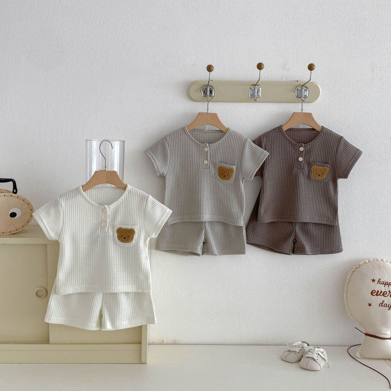【BABY&KID】夏新作ワッフルくまセットアップSK105019