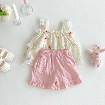 【BABY&KID】夏新作 キャミソール、無地ショートパンツSK080608