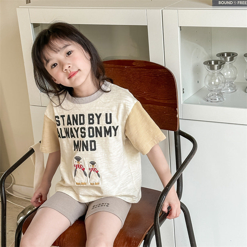 【BABY&KID】夏新作 ペンギン刺繍TシャツSK091622
