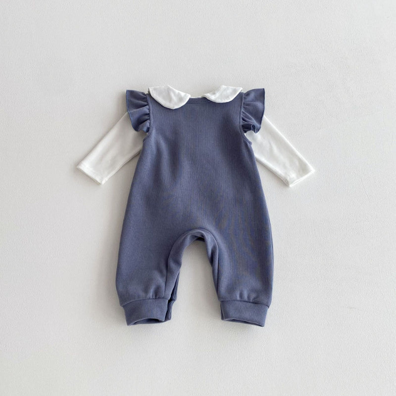 【BABY】立体フラワーフリル袖ロンパース、ドールカラーブラウスSK100832