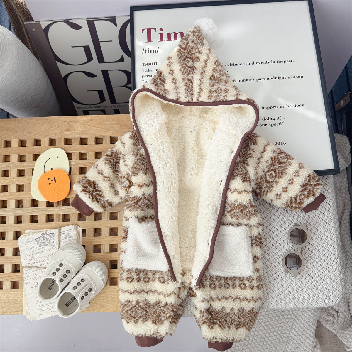 【BABY】冬新作レトロフード付きあったかカバーオールSK103207