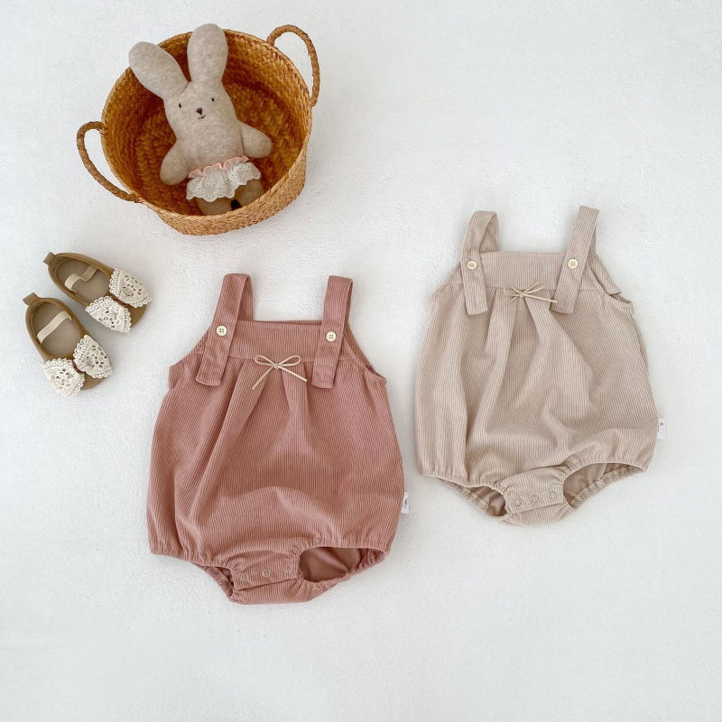 【BABY】蝶結びコーデュロイロンパースSK104107