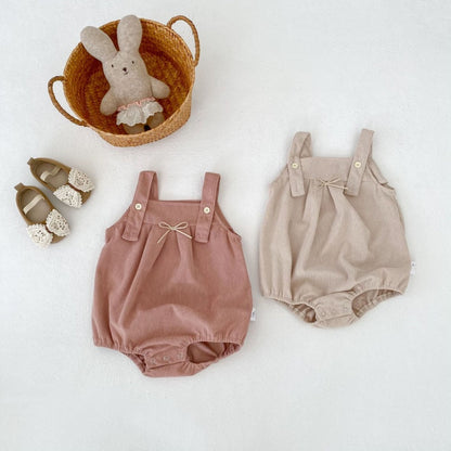 【BABY】蝶結びコーデュロイロンパースSK104107