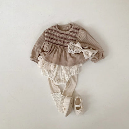 【BABY】韓国風 レトロ調長袖ブラウスSK062108