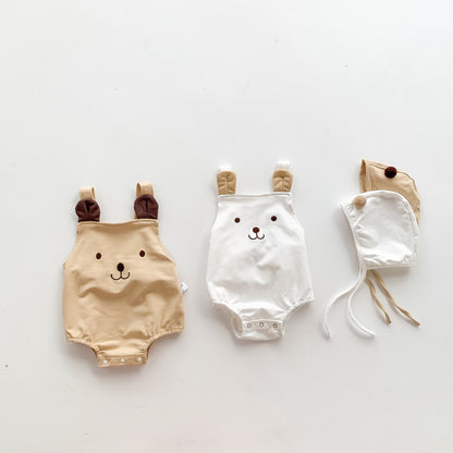 【BABY】夏新作 かわいいクマのロンパース&帽子SK081710
