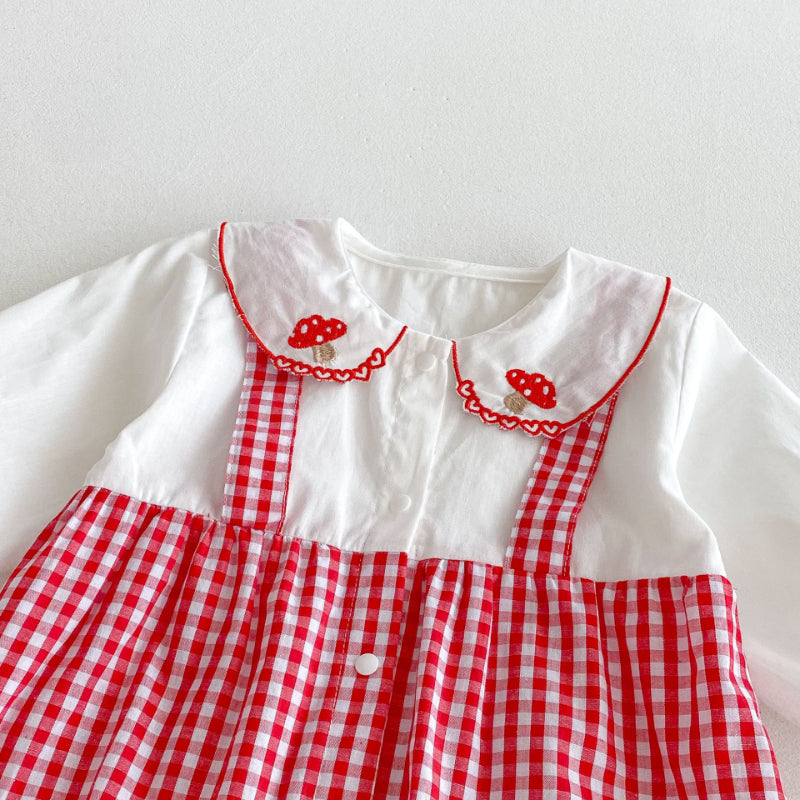 【BABY】きのこ刺繍カバーオールSK092520