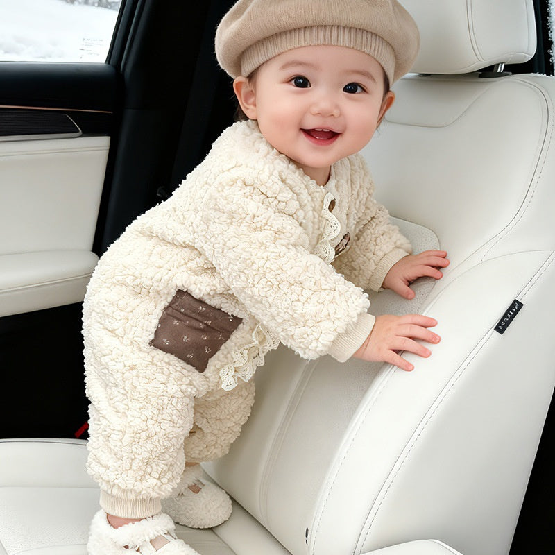 【BABY】冬新作レース縁あったかカバーオールSK103208