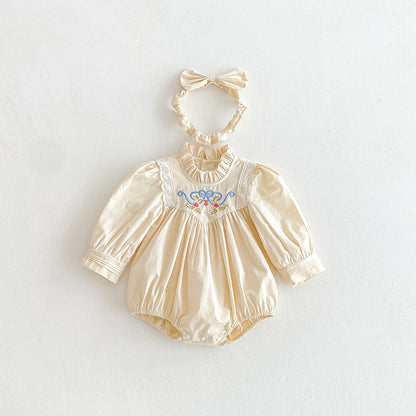 【姉妹服】花刺繍ロンパース、ワンピースSK101130