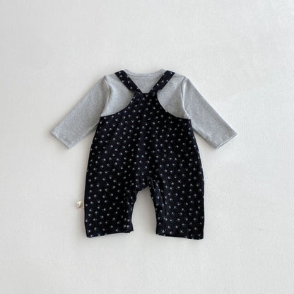 【BABY】花柄サロペット、トップスSK092530
