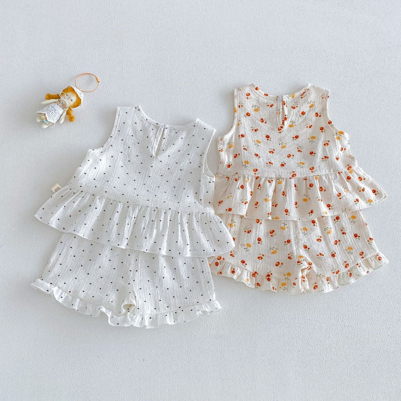 【BABY&KID】夏新作ハート、フラワーセットアップSK105911